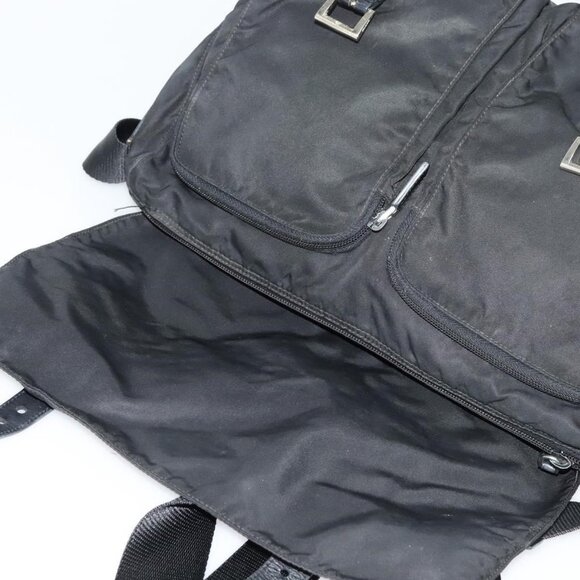 Authentic PRADA Shoulder Bag Nylon Black Silver - Picture 2 of 16